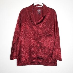 Victoria’s Secret Red Satin Brocade PJ Set XS